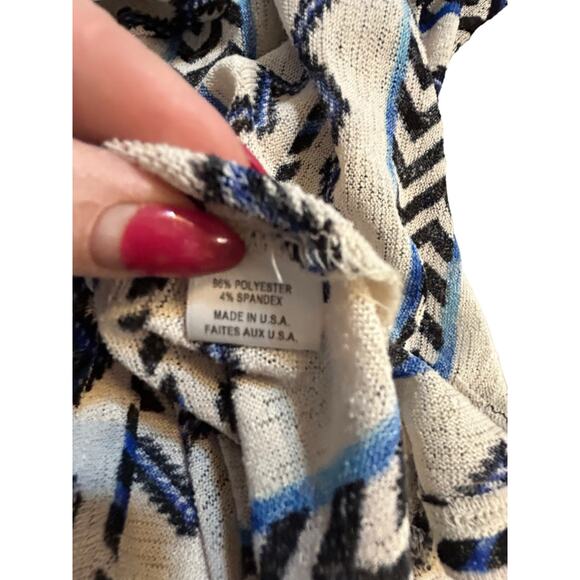 Misa Los Angeles Althea Blue Zig Zag Top - Size XS - Picture 9 of 10